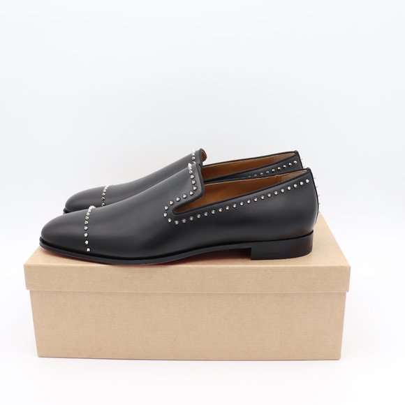 NWT Christian Louboutin Men\'s Dandy Cloo Black Leather Spike Flats Loafe… main image 15